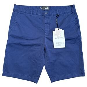 Love Moschino Navy Blue Cotton Blend Chino Shorts Men's Size 38 IT 54 NWT